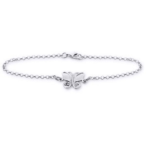 Bratara argint 925 rodiat cu fluturas si pietre albe - Be Nature [0]